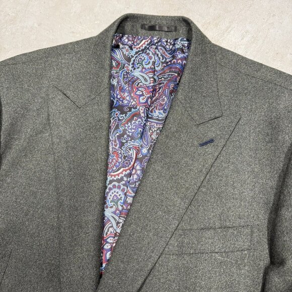 Green Textured Suit with Notched Lapels - Picture 6 of 14